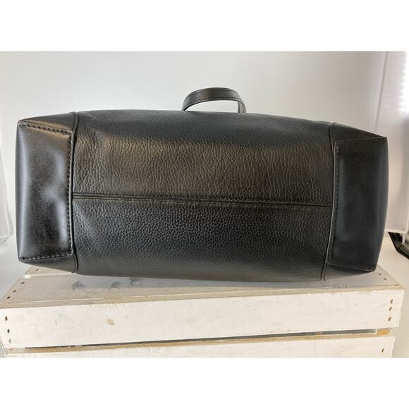 MICHAEL KORS, BLACK PEBBLED LEATHER LARGE TOTE SHOULDER BAG - Picture 5 of 12